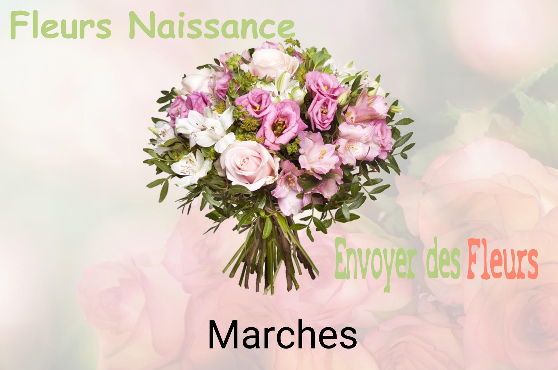 Bouquet de fleurs de naissance livré à Marches