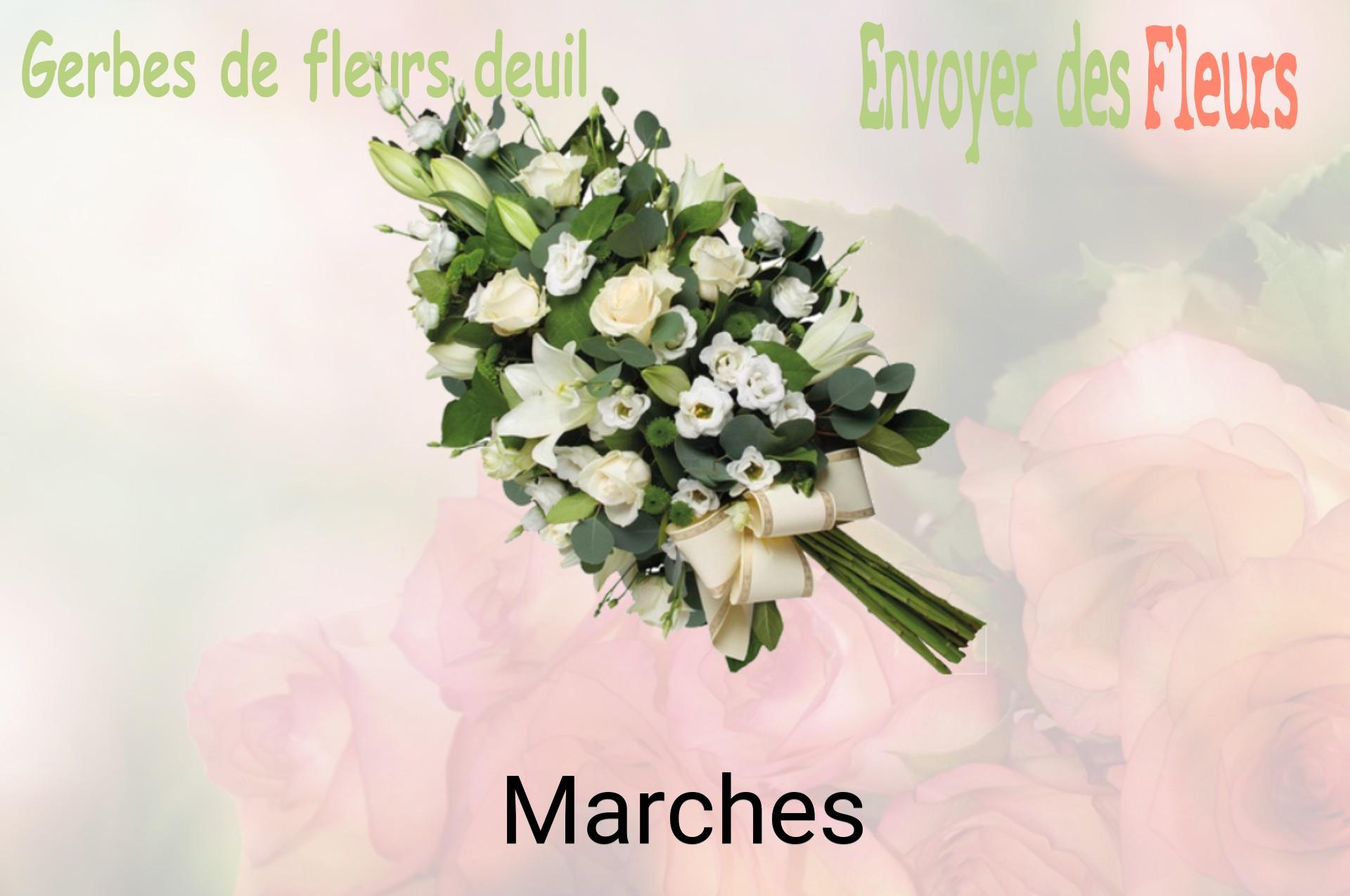 Gerbe de fleurs de deuil livrée à Marches
